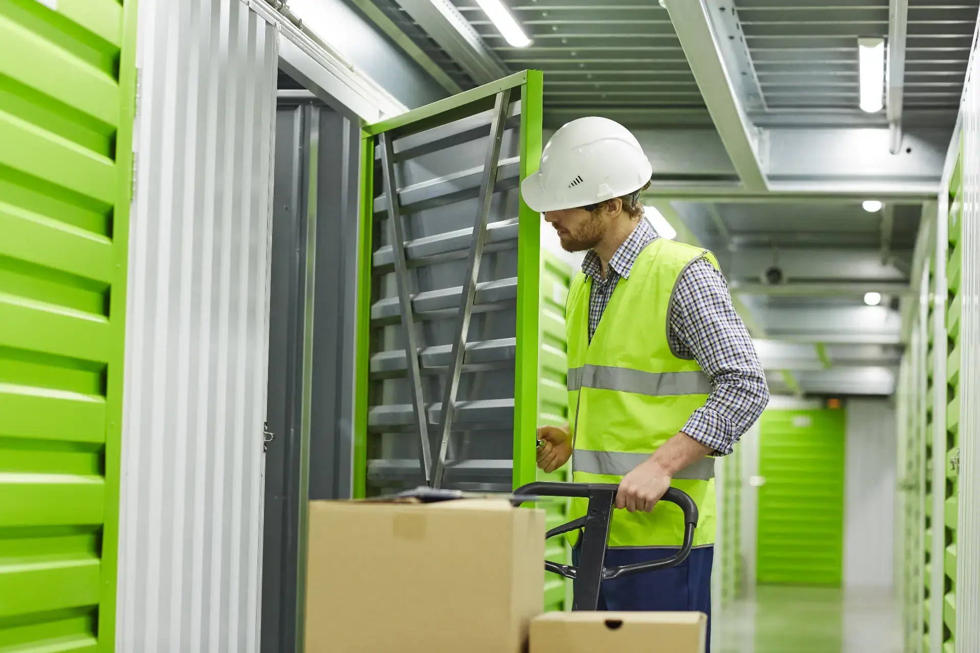 Secure storage facility for moving